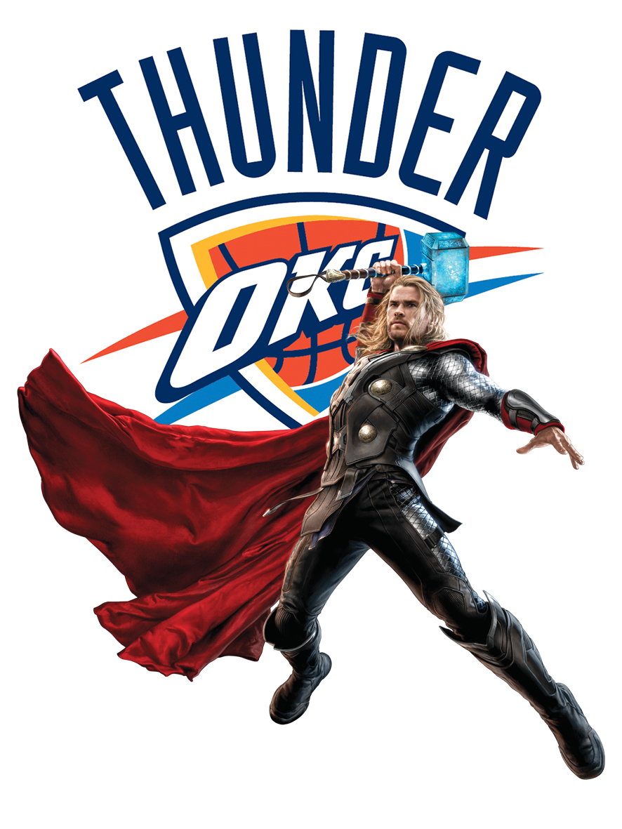 Oklahoma City Thunder Thor Logo vinyl decal